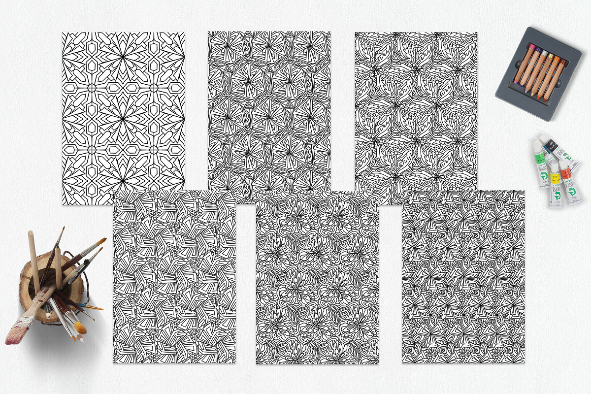 Patterns for coloring PDF,JPG vol-06, a Brochure Template by dnapslvsk (Photo 6 of 6)