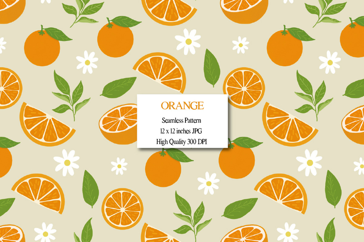 Orange Citrus Seamless Pattern, a Pattern Graphic by Villa 11 Estudio (Photo 1 of 4)