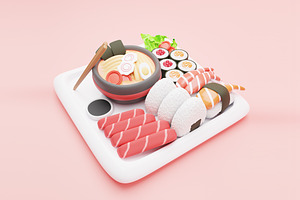 3D Japanese Food Illustration 2