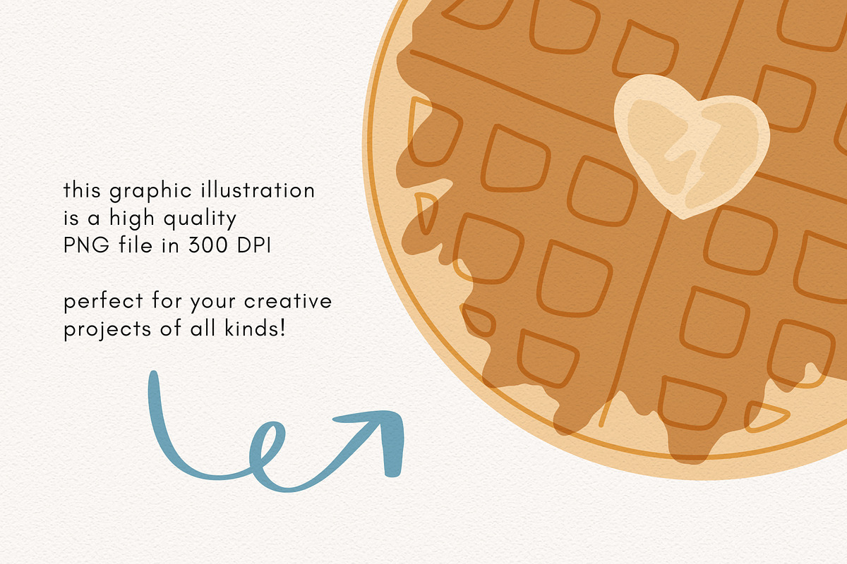 Waffle clipart illustration, a Food Illustration by Allyson Johnson (Photo 3 of 3)