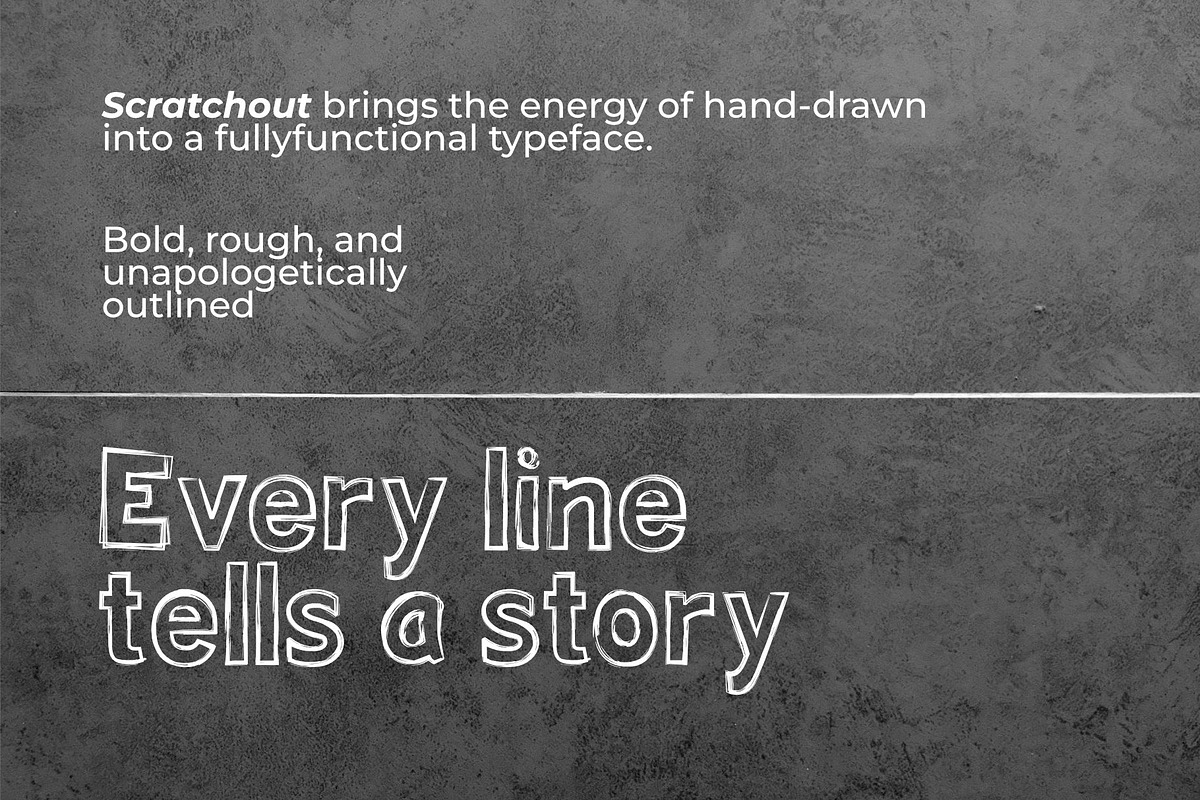 Scratchout - Hand-Drawn Typeface, a Handwritten Font by xyGraphic (Photo 2 of 9)