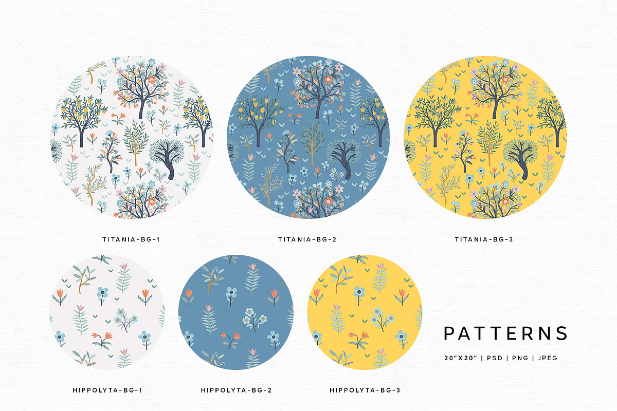 Summer mood. Family tree & Patterns, a Decorative Illustration by ...