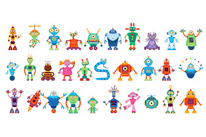 Cartoon Robot Droid Characters