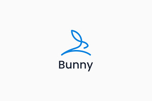 Simple Rabbit Bunny Hare Jump Logo