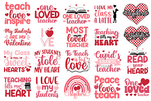 Valentine’s Day Teacher SVG Bundle, an Object Graphic by EllaMaiyaali