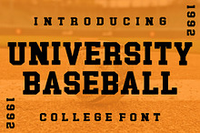 UNIVERSITY BASEBALL COLLEGE FONT