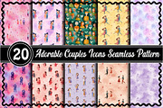 Adorable Couples Icons Seamless Patt, an Illustration by RobertsArt (Thumbnail 1 of 5)