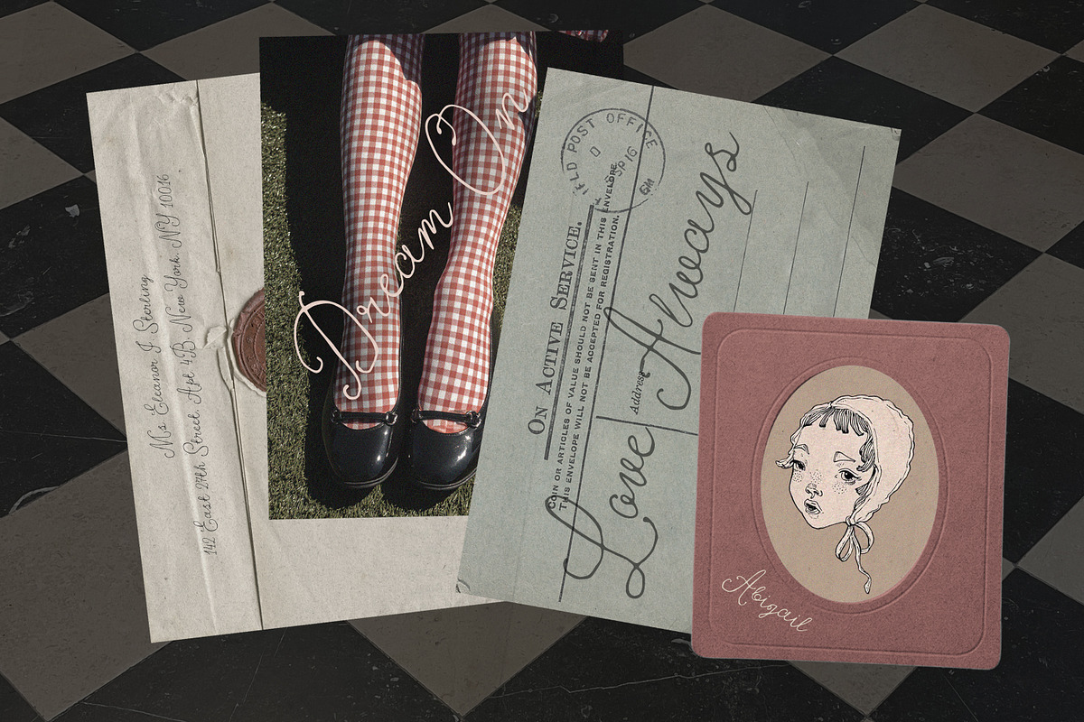 The Paper Doll Vintage Romantic Font, a Script Font by AnMark (Photo 2 of 16)