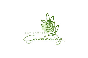 bay laurel plant leaves simple logo, a Branding & Logo Template by devastd