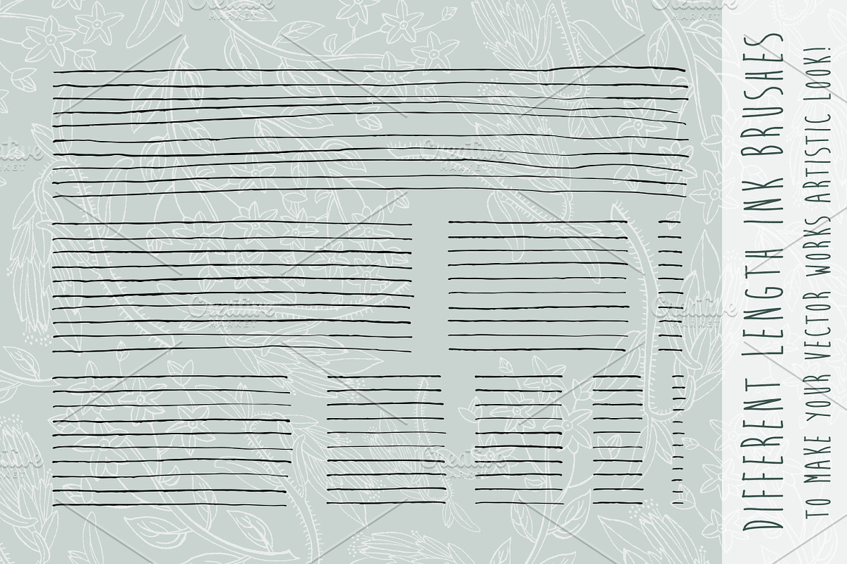 92 HandDrawn Ink Illustrator Brushes, a Brush Add-On by bum katrin (Photo 2 of 3)