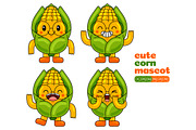 Corn Mascot Character Vector Pack, an Illustration by MEDZ (Thumbnail 4 of 5)