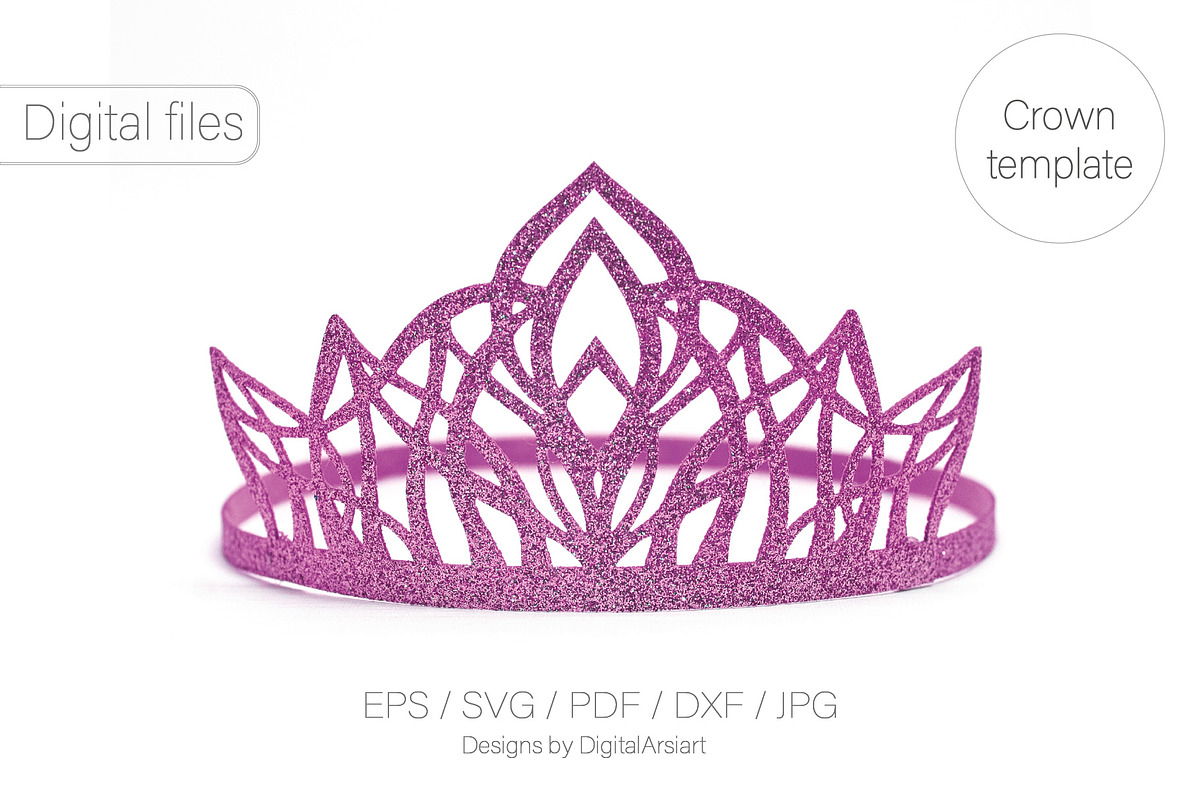 Princess crown svg tiara cut file, an Object Illustration by DigitalArsiart (Photo 6 of 6)