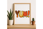 YUM! Food Letter Art Print | Playful, a Background Graphic by LaseredNinja (Thumbnail 3 of 7)