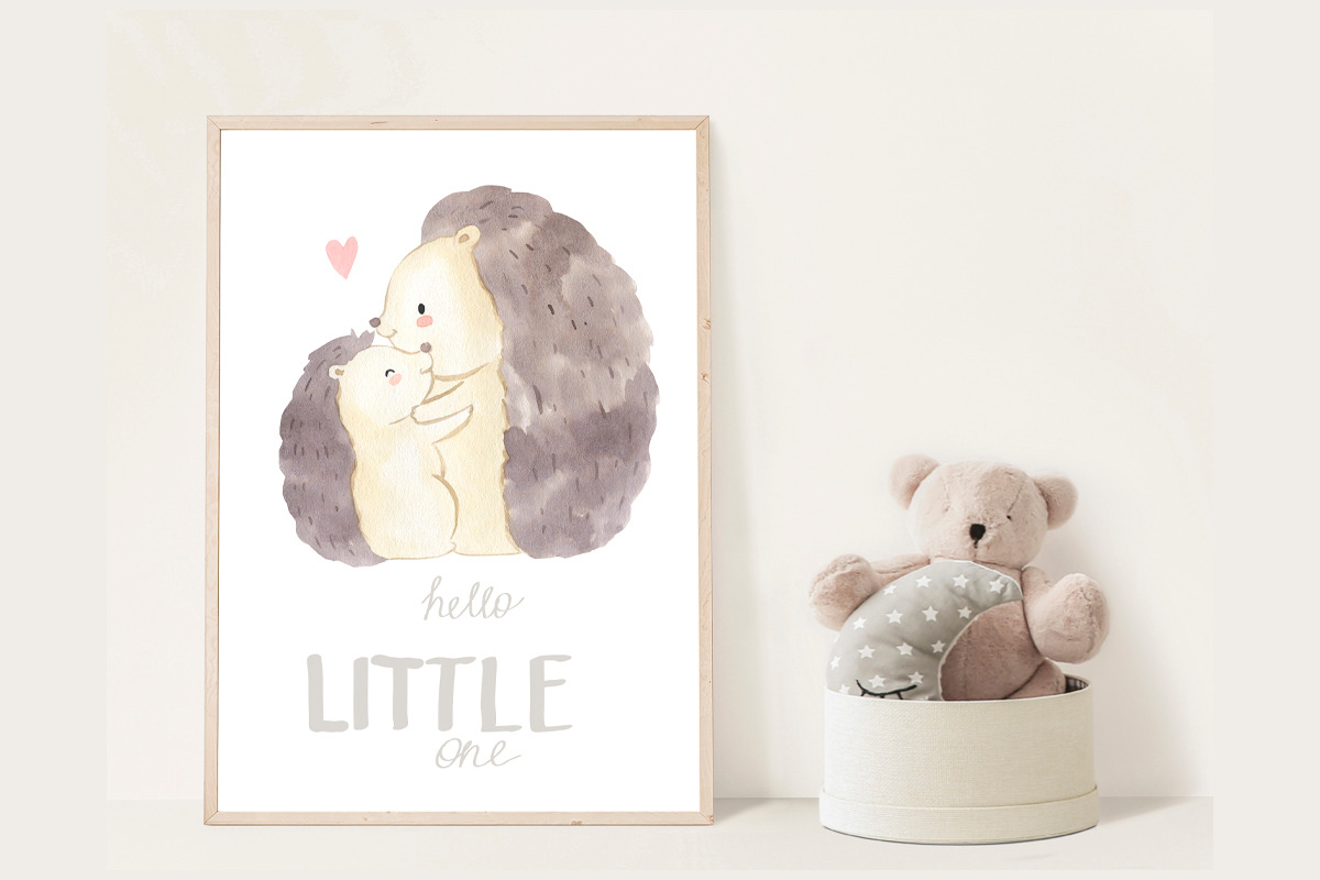 MOTHER AND BABY. Woodland animal, an Animal Illustration by OlliArtDesign (Photo 6 of 14)