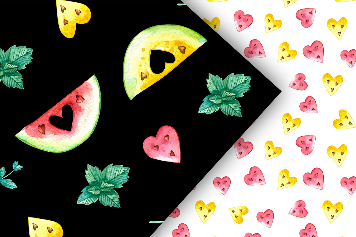 Watermelons Clipart & Patterns, a Food Illustration by Valin Malin (Photo 11 of 14)