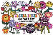 Retro Clipart Bundle Groovy Elements, a Graphic by Brush Lab (Thumbnail 7 of 14)