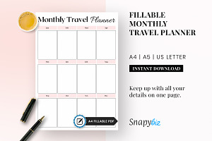 Monthly Travel Planner Pdf