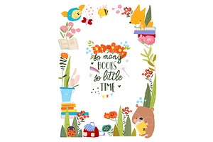 Cute Floral Frame Composed of, an Education Illustration by Maria Starus