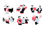 Office Problems Flat Illustrations, a Finance Illustration by alexdndz (Thumbnail 1 of 3)
