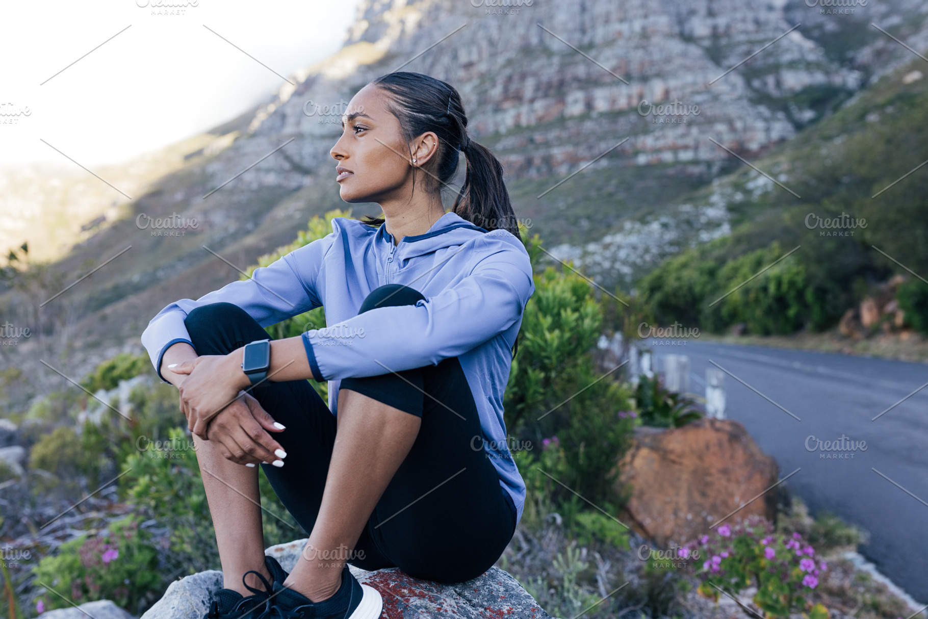 Young runner sitting outdoors, a Sports & Recreation Photo by Artem Varnitsin