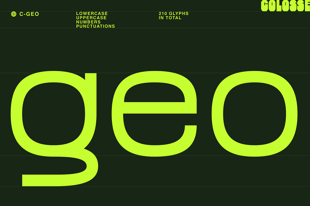 c-geo display typeface, a Sans Serif Font by Colosse Foundry (Photo 1 of 6)