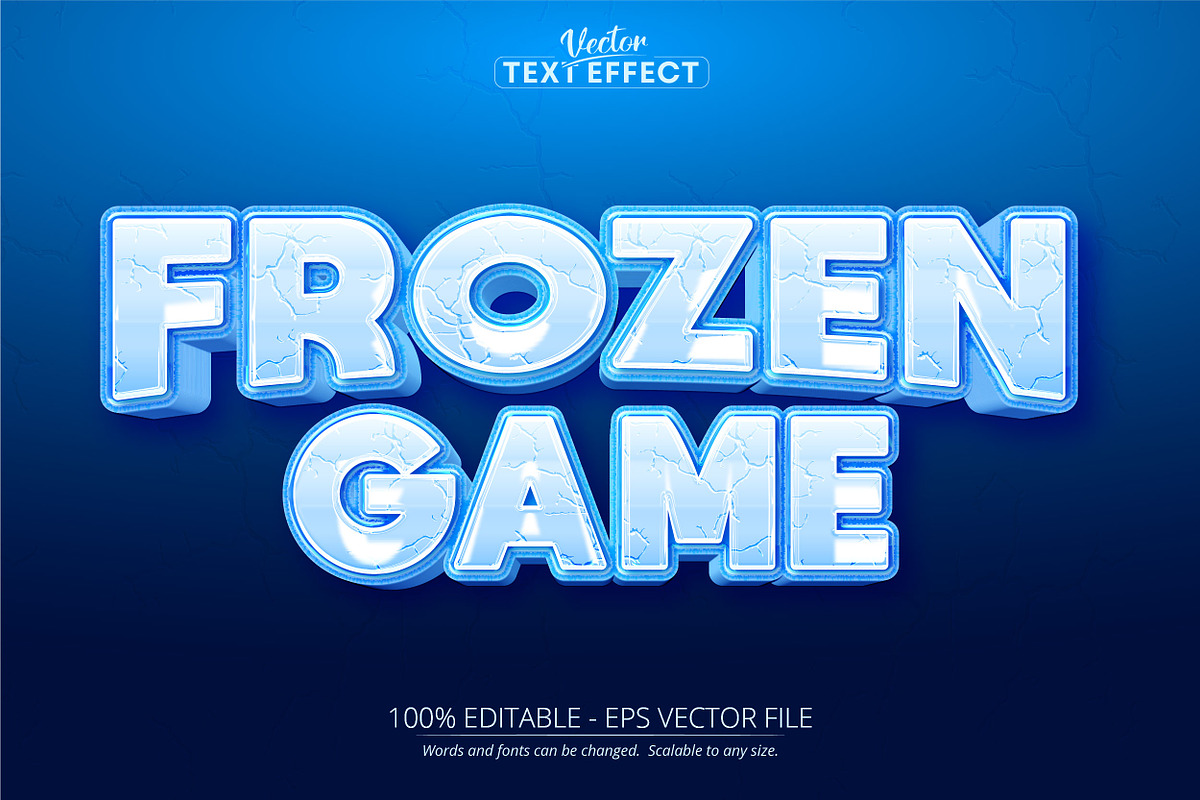 Ice text effect, editable frozen, a Brushes & More by designvectx