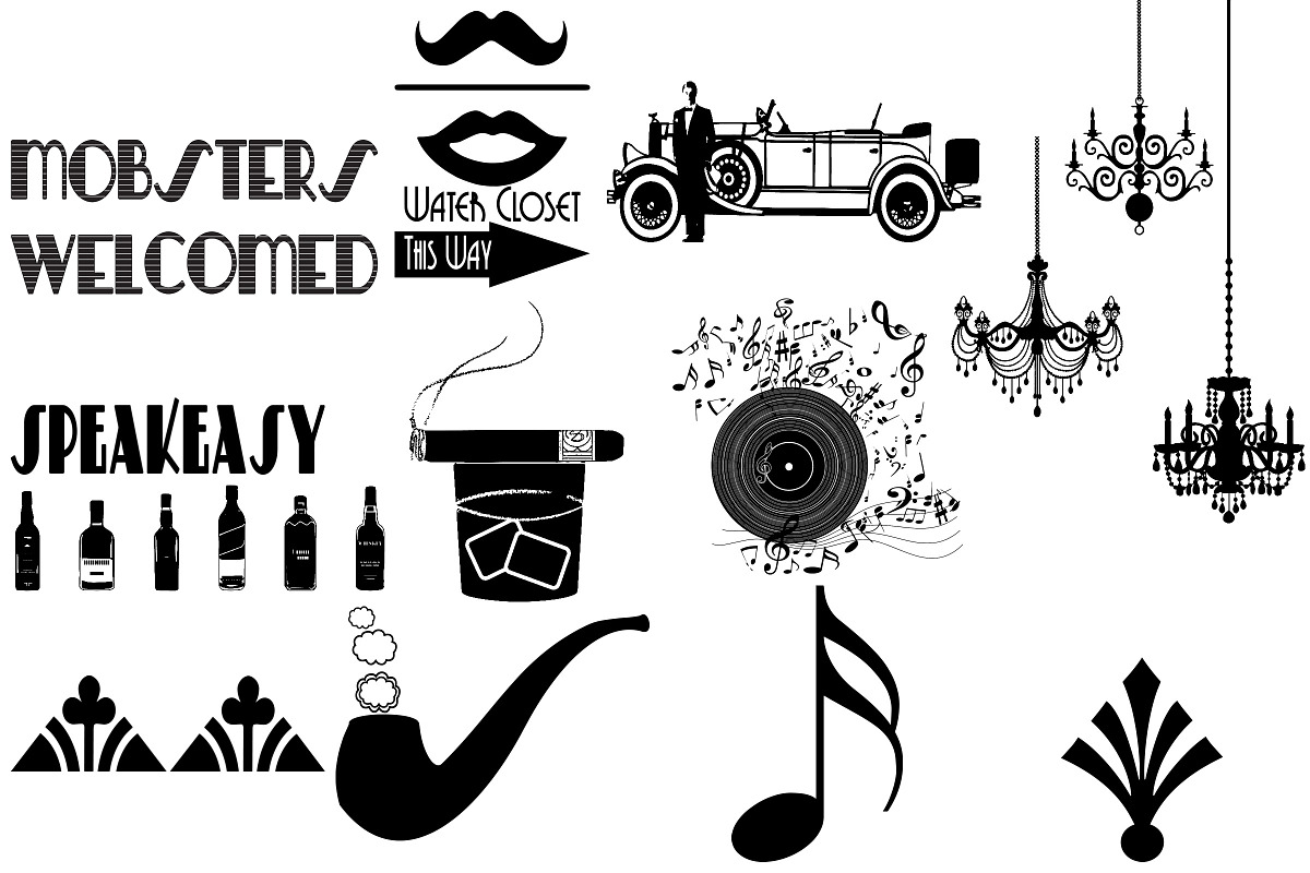 Gatsby Party Elements AI EPS PNG, an Illustration by FrankiesDaughtersDesign (Photo 2 of 7)