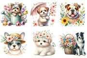 Whimsical Spring Dogs Clipart, an Illustration by DreamPrint404 (Thumbnail 5 of 6)