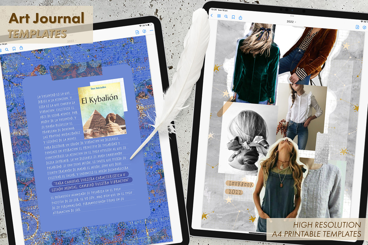 Art Journal Templates, a Stationery Template by LuOtero (Photo 2 of 7)