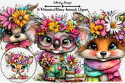 Whimsical Daisy Animals Clipart, an Illustration by GatewayDesign (Thumbnail 1 of 10)