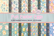 Fun Easter Eggs Seamless Pattern, a Pattern Graphic by STUDIO CHOTI (Thumbnail 1 of 8)