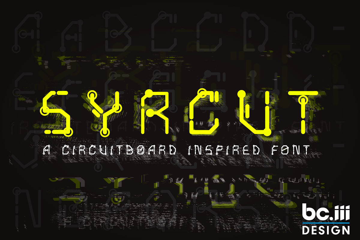 Syrcut Font, a Sans Serif Font by bciii design