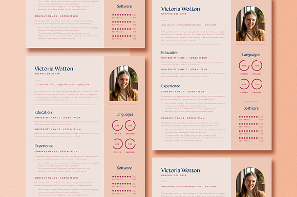 Pastel Resume Layout Blue Accents preview 2