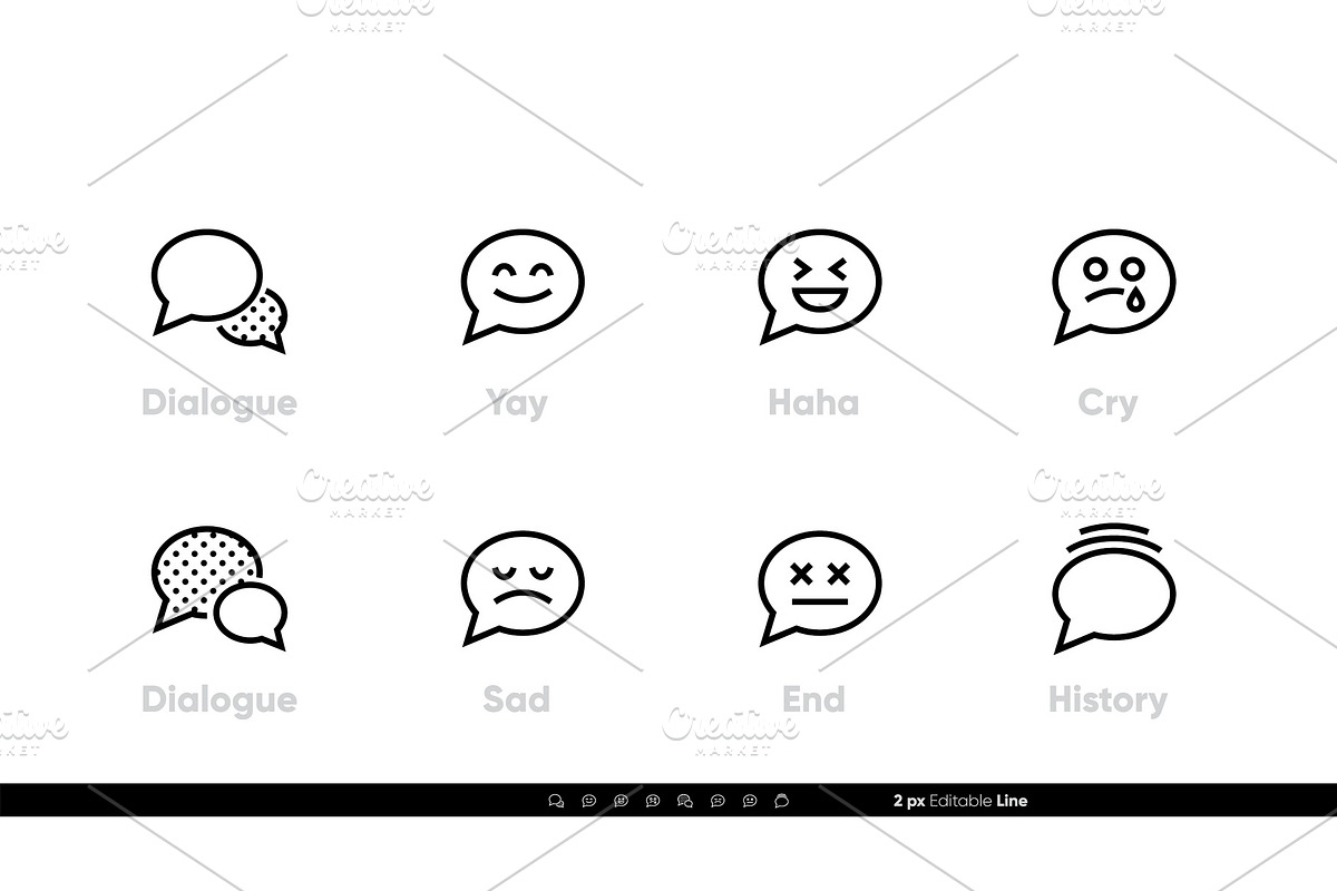 Dialogue Chat icon with Emotions, an Illustration by theungsys ...
