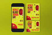 Yellow Blood Donor Day Flyer Set, a Flyer Template by graphicook (Thumbnail 3 of 3)