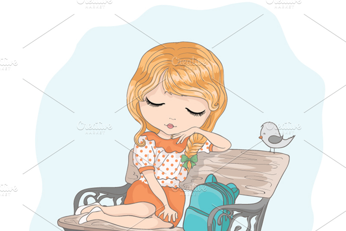 set with 32 cartoon girls-cute girls, an Animal Illustration by StudioLondon (Photo 28 of 33)
