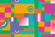 2 Rainbow Modern Geometric Blocks, a Pattern Graphic by Sharon Schwalbe (Thumbnail 1 of 2)