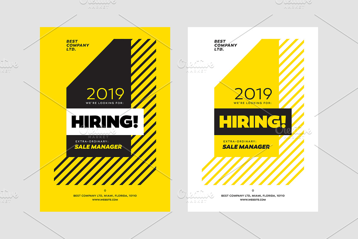 Hiring Banner Design. Hire Me Poster, a Marketing Template by Bordo