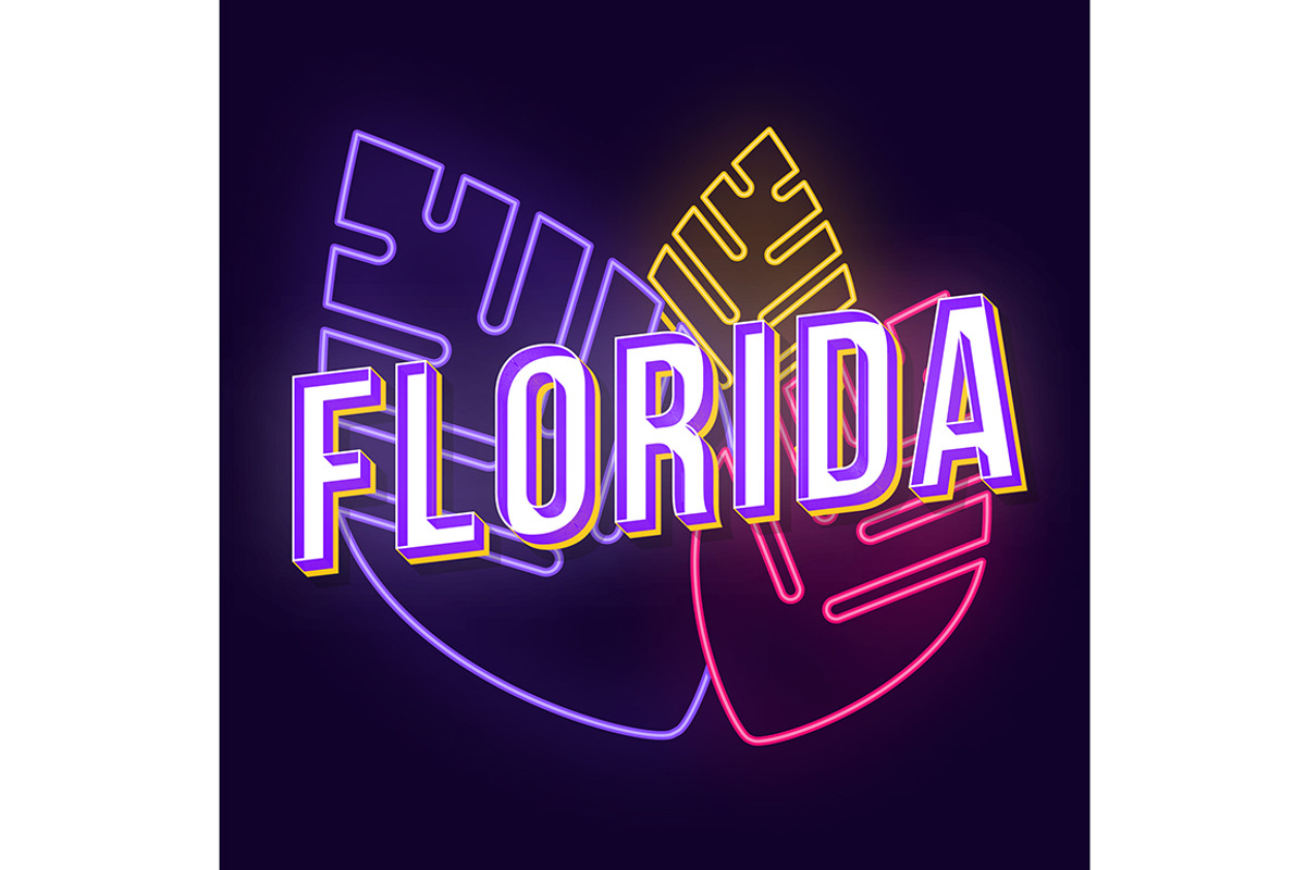Florida vintage 3d vector lettering, a Templates & Theme by IMG Visuals