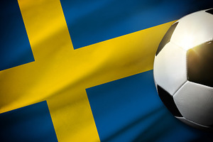Swedish Flag with Soccer Ball Closeup, a Sports & Recreation Photo by Davizro's Market