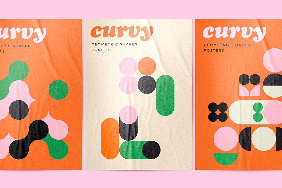 Curvy Abstract Geometric shapes, a Pattern Graphic by Mazarine Silver (Photo 4 of 9)
