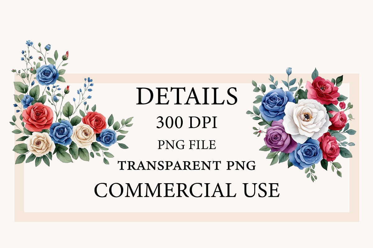 Patriotic Floral Corners Clipart, a Seasonal Illustration by Designworld (Photo 4 of 11)