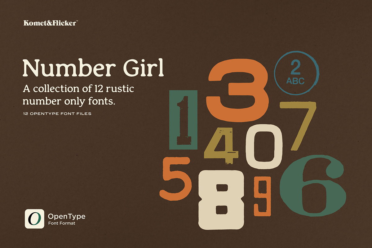 Number Girl – Number Only Fonts, a Font by Komet & Flicker (Photo 1 of 8)