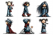 Whimsical Christmas Icy Blue Girl Cl, an Illustration by Daily.Designs (Thumbnail 3 of 5)