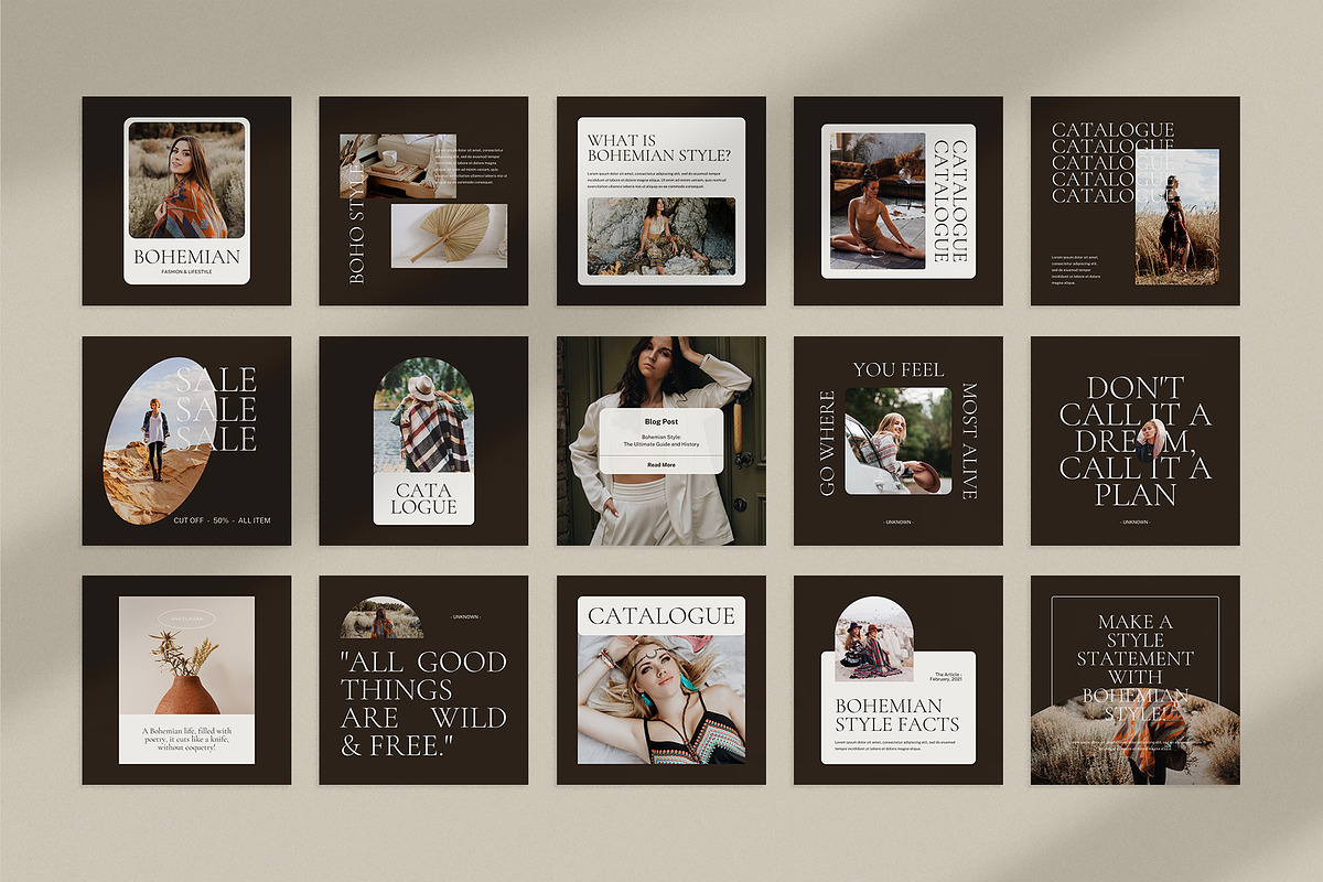 Bohemian Instagram Pack | PS & Canva, a Social Media Template by Visuel Colonie® (Photo 13 of 15)