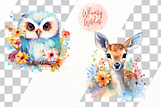 Summer Woodland Animals Clip Art, an Animal Illustration by Whimsy & Wishes (Thumbnail 3 of 8)