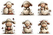 Whimsical Easter Sheep Clipart, an Illustration by CreationArt (Thumbnail 4 of 7)