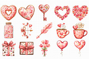 Watercolor Valentine Clipart, an Illustration by Libby Wishes (Thumbnail 6 of 7)