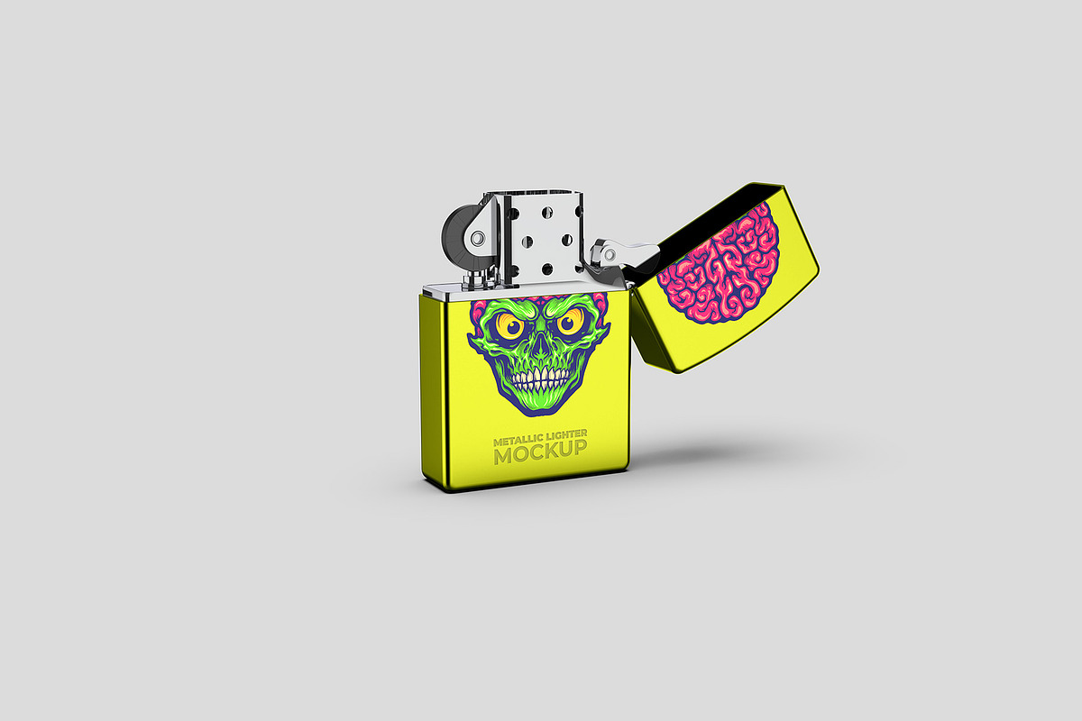 Metallic Lighter Mockup - 8 views, a Merchandise Mockup by Illusiongraphic (Photo 9 of 21)