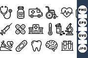 Medical Icon Vector Pack, an Illustration by designvectx (Thumbnail 1 of 3)
